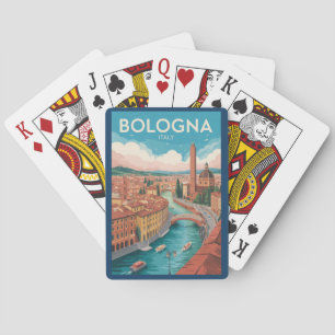 Bologna Italy Illustration Travel Art Vintage Poker Cards