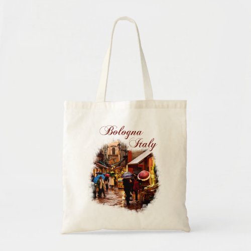 Bologna Italy Shopping in the Rain Tote Bag