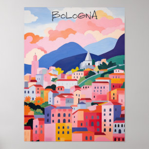 Bologna Italy Travel City Painting Aesthetic Poster