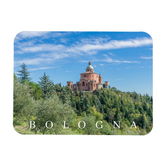 Bologna Sanctuary of San Luca view fridge magnet (Horizontal)