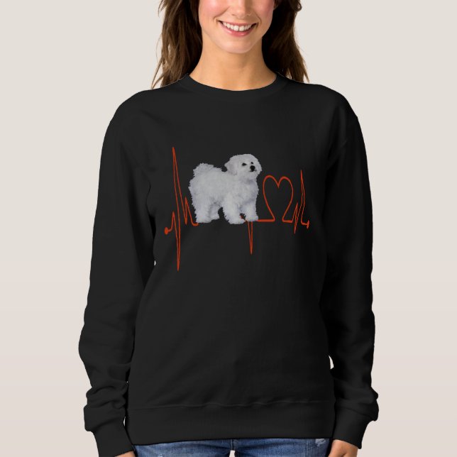 Bolognese Dog Heartbeat EKG My Dogs Are My Cardio Sweatshirt (Front)