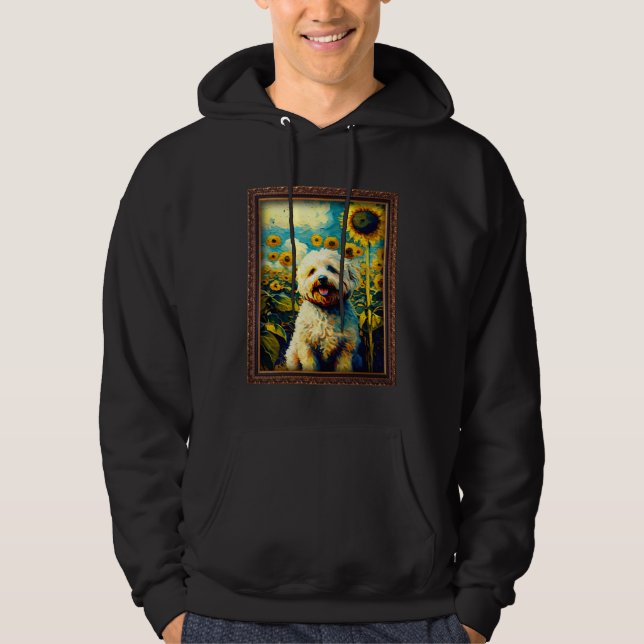 Bolognese Painting Sunflower Flower Mom Women Flor Hoodie (Front)