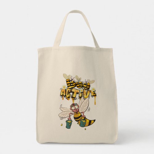 bolsa de tela con abejas graciosas tote bag