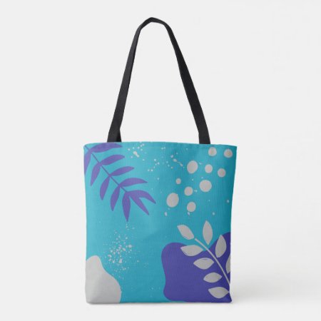 Bolsa Tote Floral Painting Abstract Blue