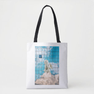 Bolsa Tote statue of an angel over a cloud