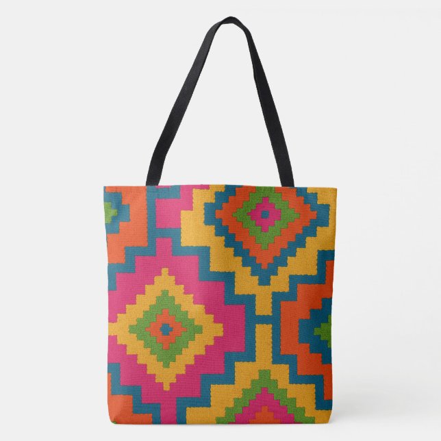 BOLSAS  CORES GEOMÉTRICO  TOTE BAG (Front)