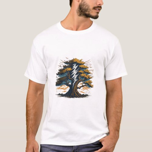 Bolt  Bark Natures Fury T_Shirt Designs