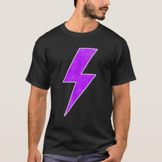 Bolt Lightning Purple White Design Team Sports T-Shirt