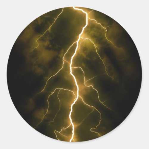 Bolt of Lightening Classic Round Sticker