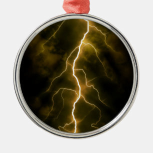 Bolt of Lightening Metal Ornament
