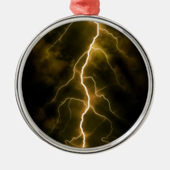 Bolt Of Lightening Metal Ornament by xalondrax at Zazzle
