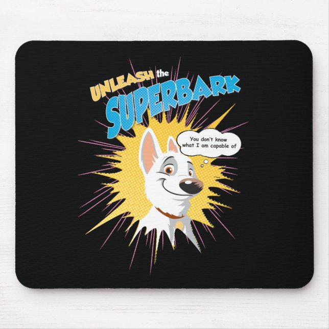 Bolt "unleash the superbark" thought bubble Disney Mouse Pad (Front)