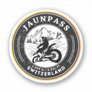 Boltigen-Jaunpass swiss–alps motorcycle tour Sticker