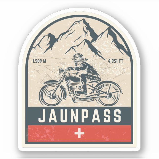  Boltigen-Jaunpass swiss–alps motorcycle tour Sticker (Front)