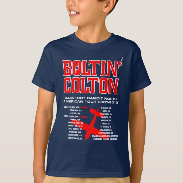 Boltin' Colton World Tour (Red) T-Shirt (Front)