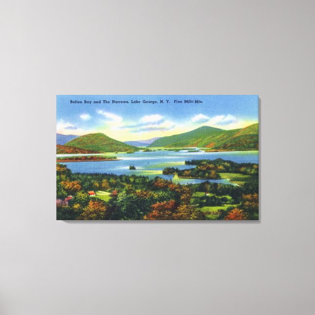 Bolton Bay, Narrows, Five Mile Mountains View Canvas Print (Front)