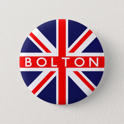Bolton  British Flag Pinback Button