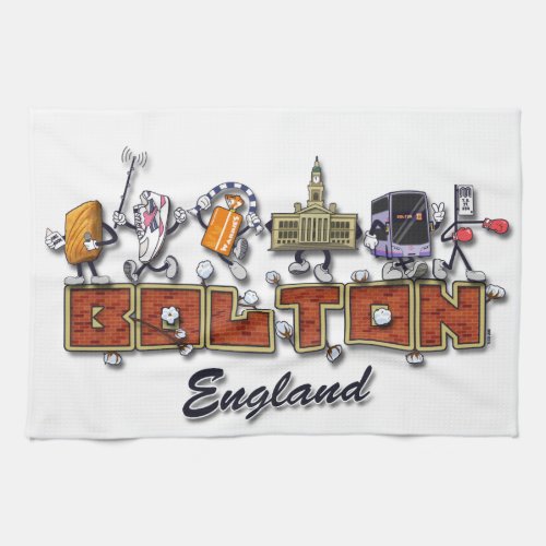 Bolton cartoon characters kitchen towel