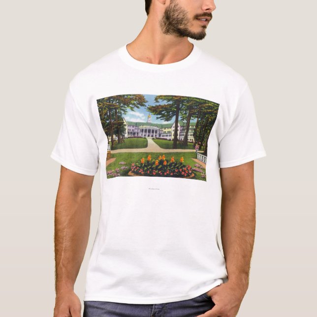 Bolton Landing Exterior View of Sagamore Hotel T-Shirt (Front)