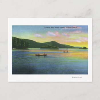 Bolton Landing View Of Couples Canoeing Postcard by LanternPress at Zazzle