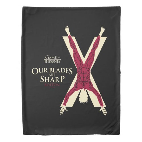 Bolton Sigil _ Our Blades Are Sharp Duvet Cover