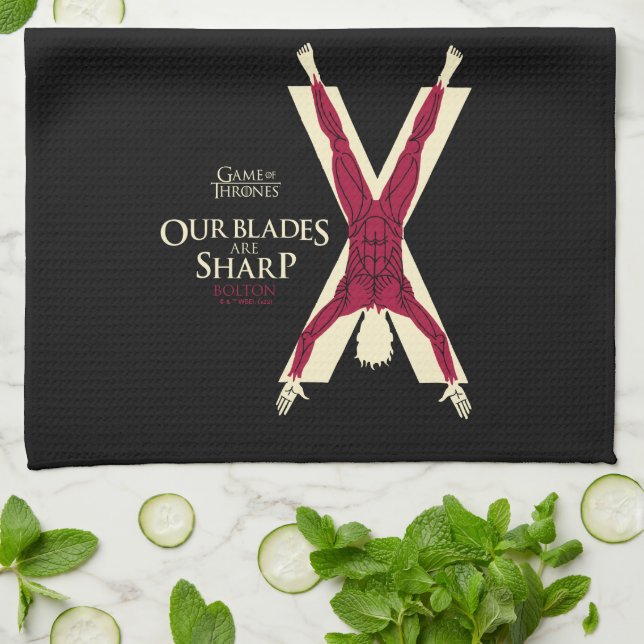 Bolton Sigil - Our Blades Are Sharp Kitchen Towel (Folded)
