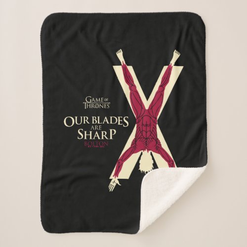 Bolton Sigil _ Our Blades Are Sharp Sherpa Blanket