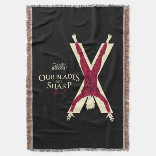 Bolton Sigil _ Our Blades Are Sharp Throw Blanket