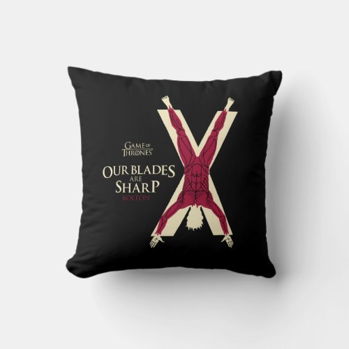 Bolton Sigil _ Our Blades Are Sharp Throw Pillow
