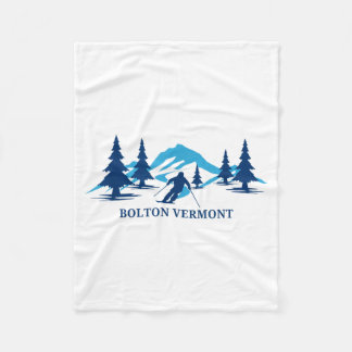Bolton vermont ski resort skiing skier  fleece blanket
