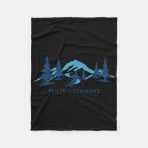 Bolton Vermont Ski Resort Skiing Skier Fleece Blanket