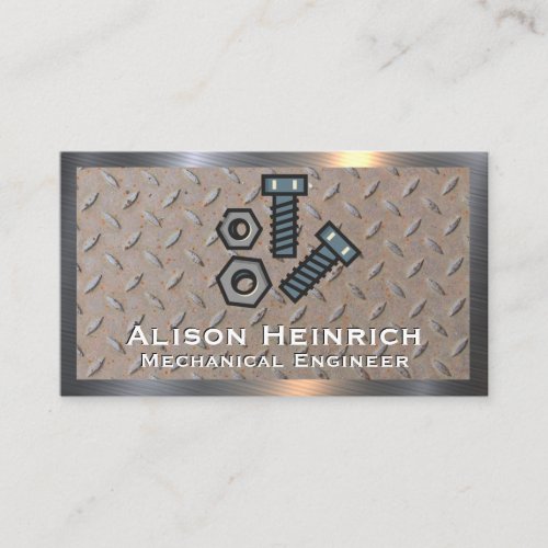 Bolts and Nuts  Steel Plated Business Card