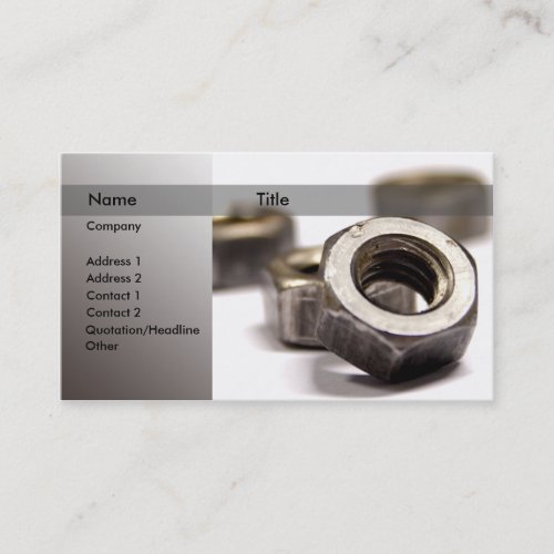Bolts and screws business card template