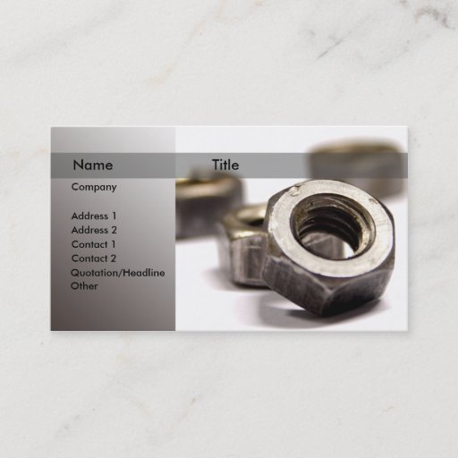 Customizable Bolts and screws business card template