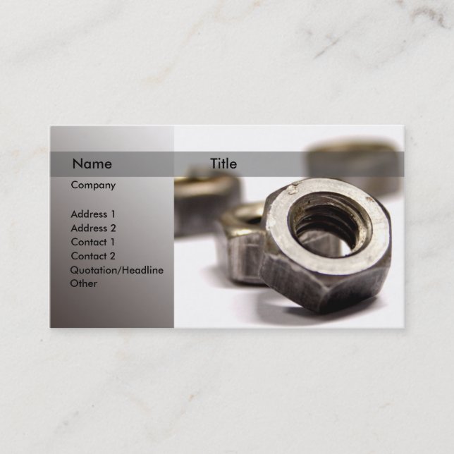 Bolts and screws business card (Front)