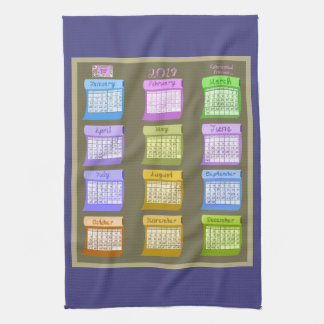 Bolts of fabric kitchen tea calendar towel 2019