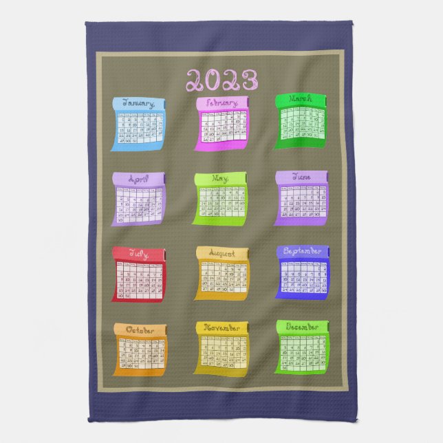Bolts of Fabric tea kitchen towel 2023 calendar (Vertical)