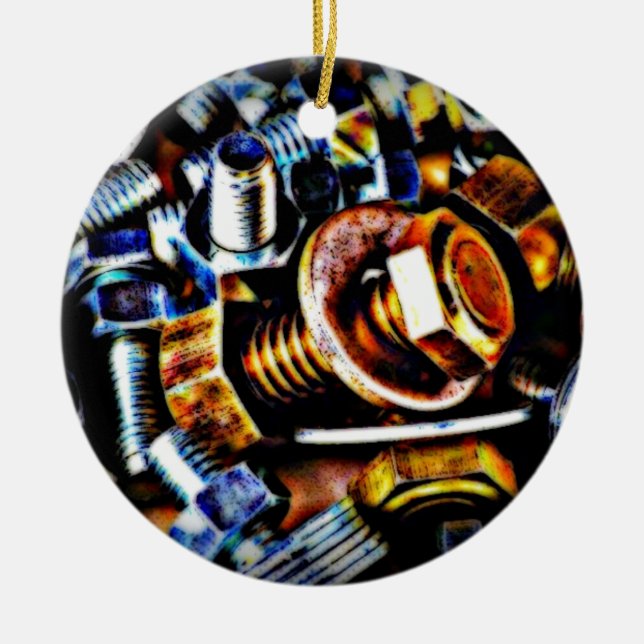 Bolts Pop Art Ceramic Ornament (Front)