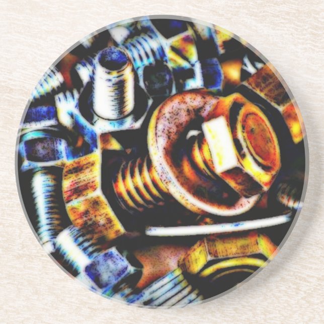 Bolts Pop Art Drink Coaster (Front)