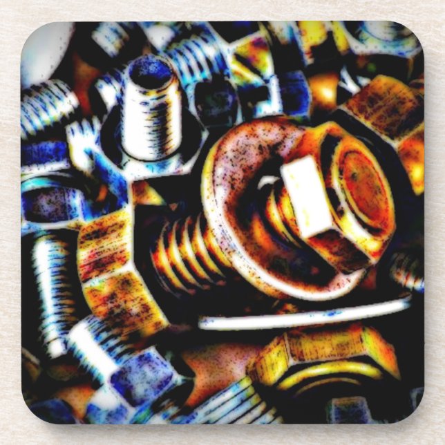 Bolts Pop Art Drink Coaster (Front)