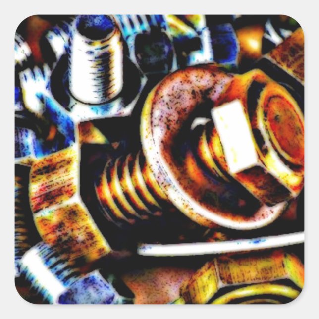Bolts Pop Art Square Sticker (Front)