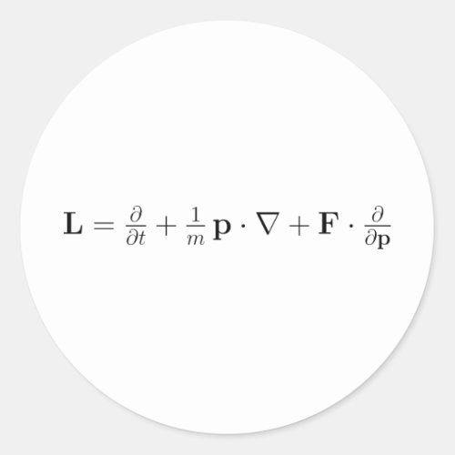 Boltzmann equation black classic round sticker