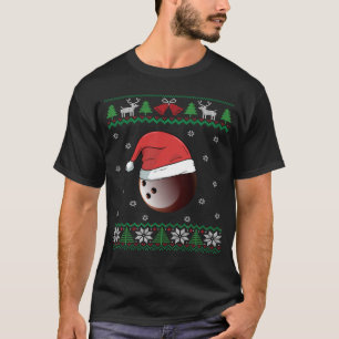 Bolwing Ball Santa Hat Bowler Bowling Team Ugly Ch T-Shirt