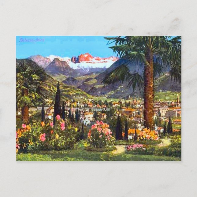 Bolzano, Italy, and the nearby Alps Postcard (Front)