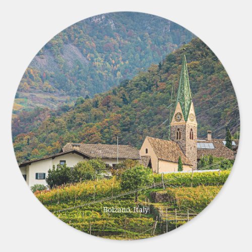 Bolzano Italy landscape photograph Classic Round Sticker