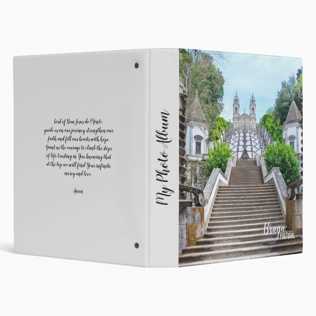 Bom Jesus Braga Sanctuary photo, with prayer 3 Ring Binder (Background)