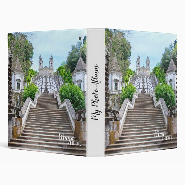 Bom Jesus Catholic Sanctuary photo, Braga,Portugal 3 Ring Binder (Background)