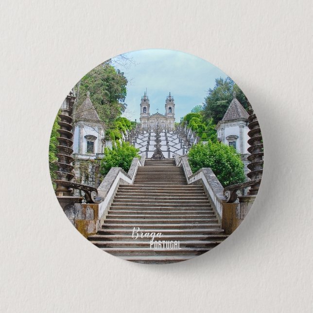Bom Jesus de Braga Catholic Sanctuary, Portugal Button (Front)