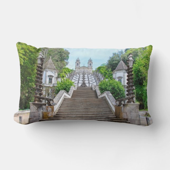 Bom Jesus do Monte Sanctuary in Braga, Portugal Lumbar Pillow (Front)