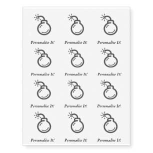 Bomb Icon Temporary Tattoos